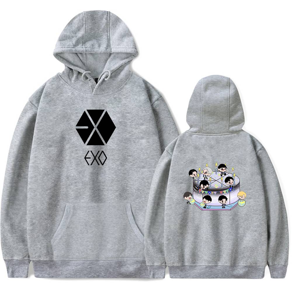 EXO Chibi Cake Hoodie - Gray