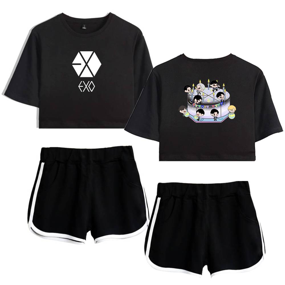 EXO Chibi Cake Tracksuit - Black-Black
