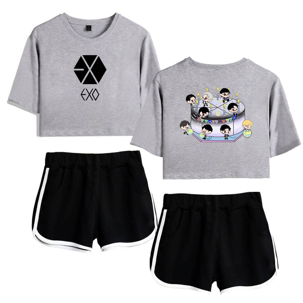 EXO Chibi Cake Tracksuit - Gray-Black