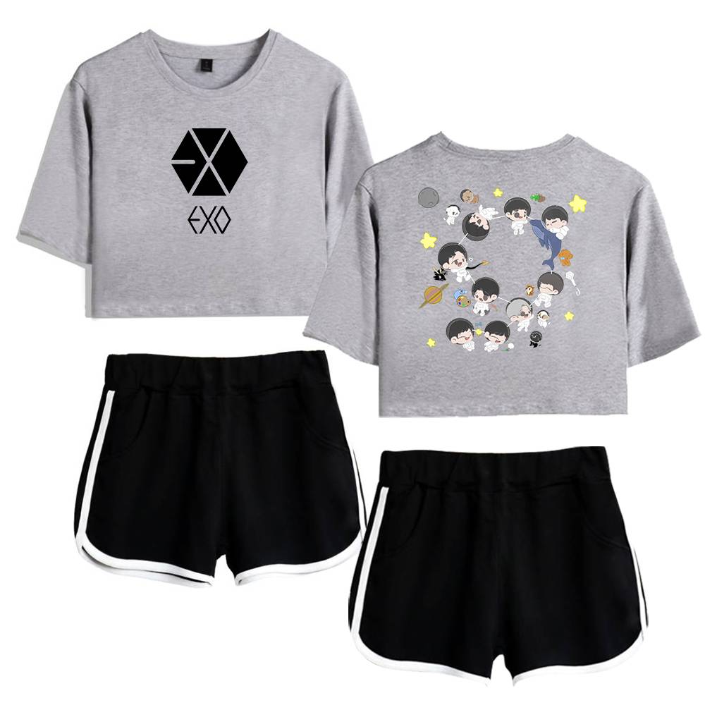 EXO Chibi Galaxy Tracksuit - Gray-Black