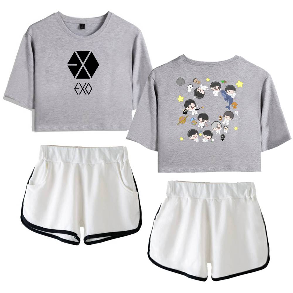 EXO Chibi Galaxy Tracksuit - Gray-White
