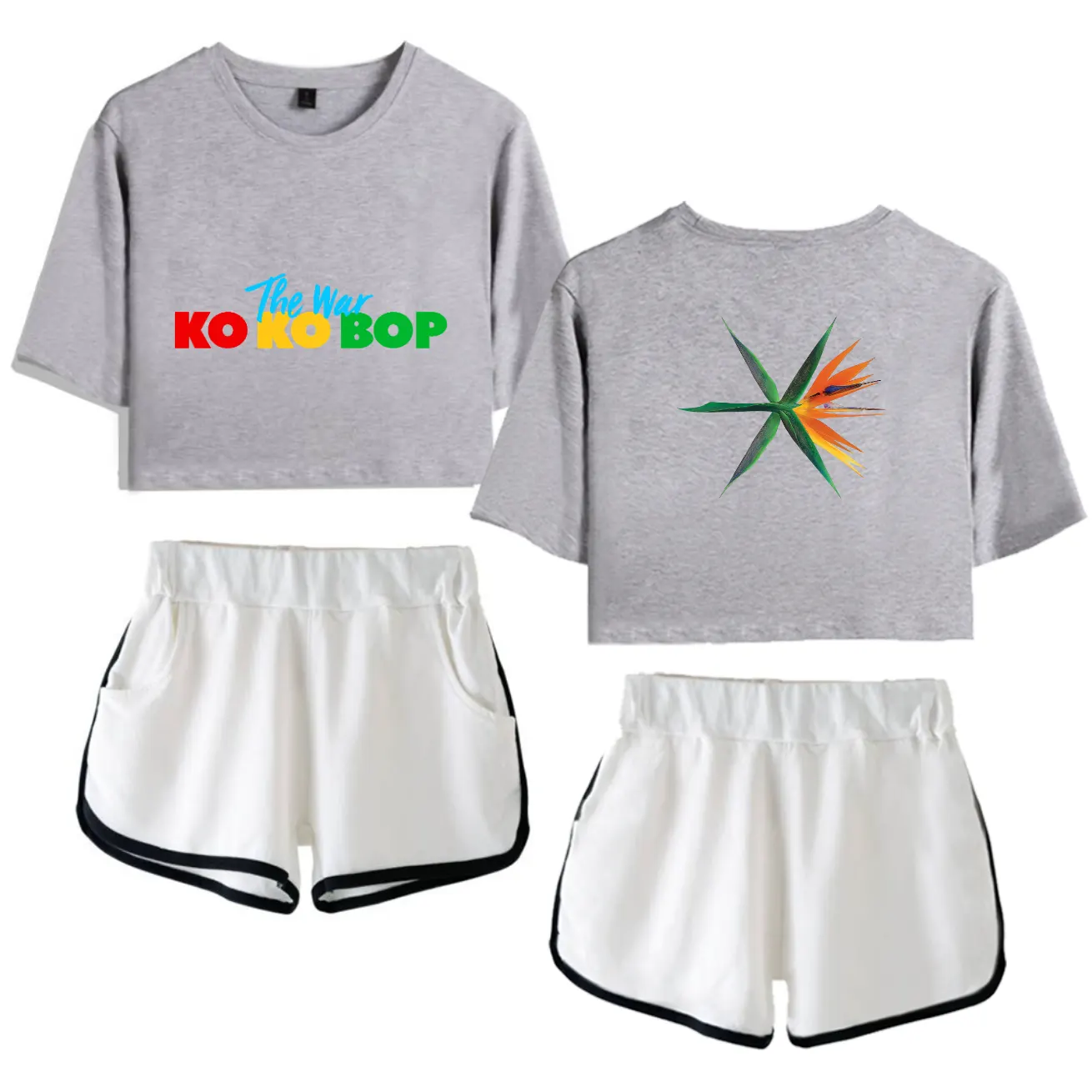 EXO Ko Ko Bop Tracksuit - Gray-White
