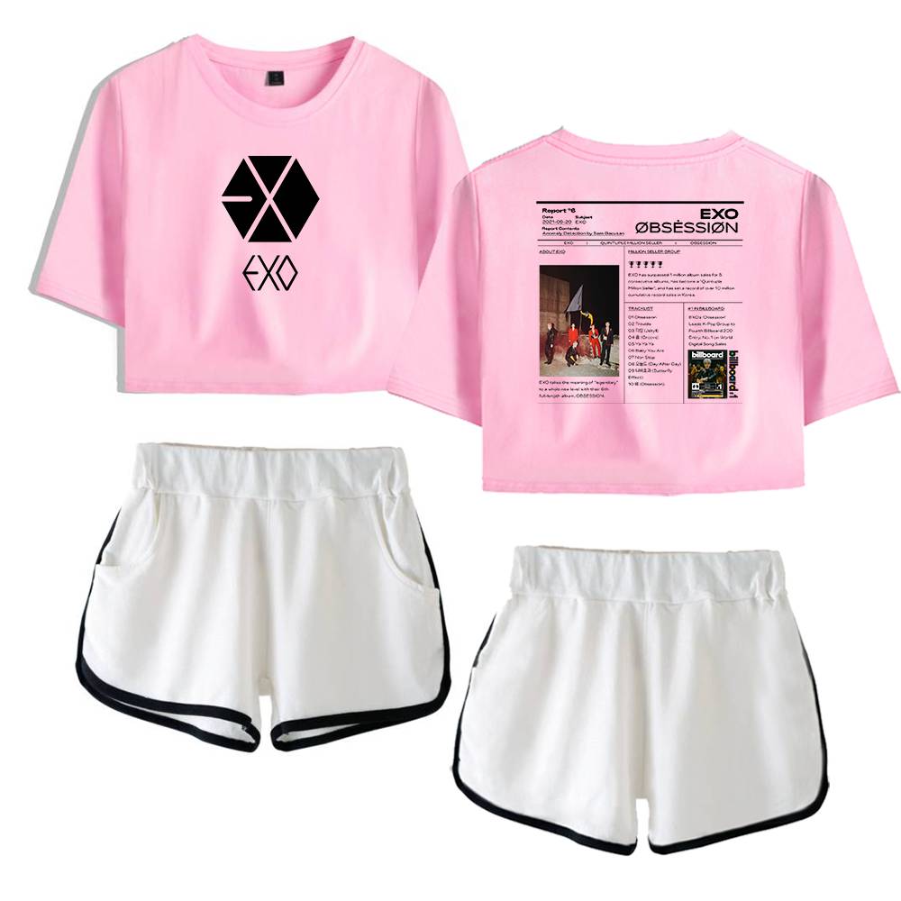 EXO Obsession Report Tracksuit - Pink-White